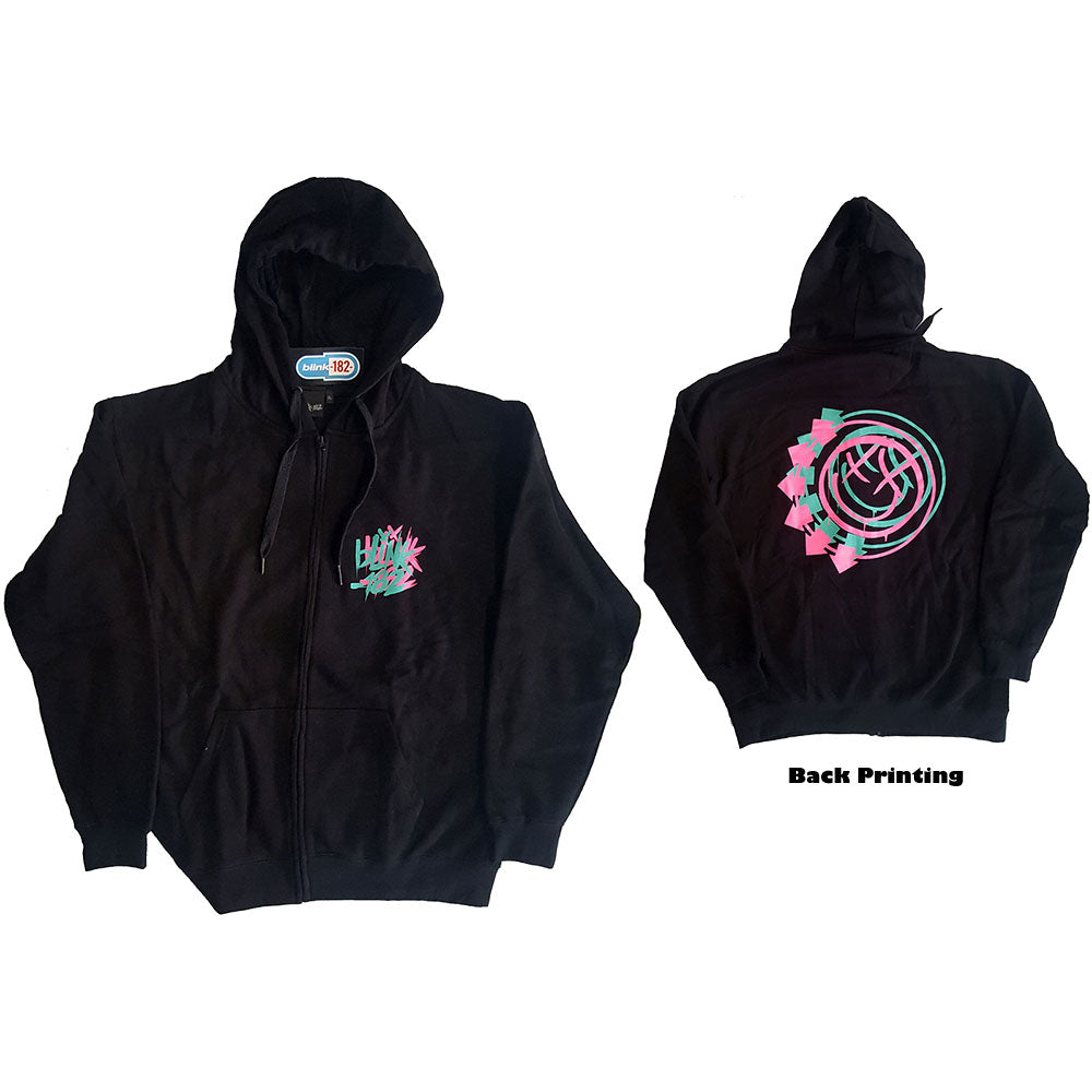 Image of Blink 182 Unisex Hoodie - Double Six Arrow Smiley Rock Off